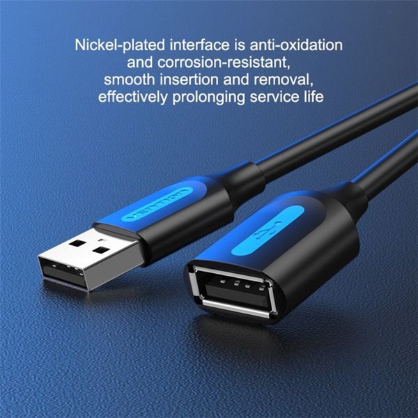 Кабель Vention USB 2.0 A Male to A Female Extension Cable 1.5M black PVC Type (CBIBG) (CBIBG) 47978 фото