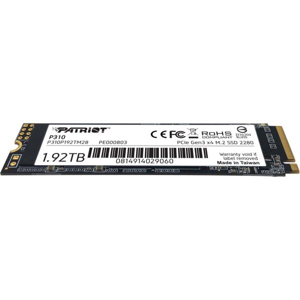 SSD M.2 Patriot P310 1920GB NVMe 2280 PCIe 3.0x4 3D NAND TLC (P310P192TM28) 23529 фото