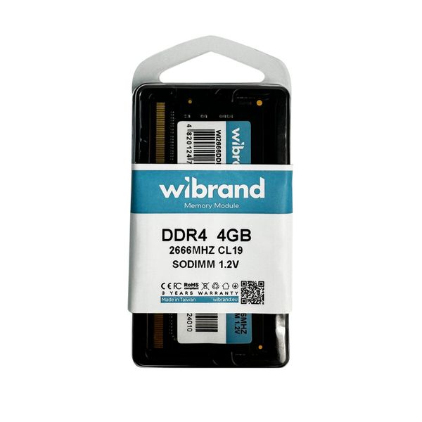 DDR4 Wibrand 4GB 2666MHz CL19 SODIMM (WI2666DDR4S/4GB) 50673 фото