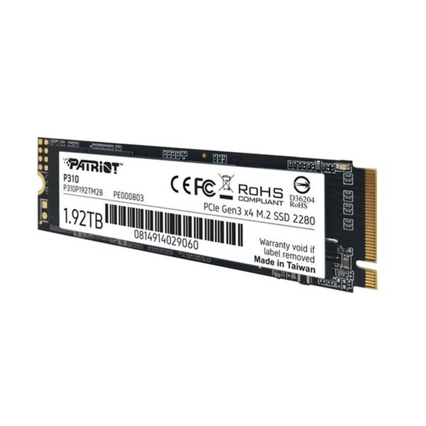 SSD M.2 Patriot P310 1920GB NVMe 2280 PCIe 3.0x4 3D NAND TLC (P310P192TM28) 23529 фото