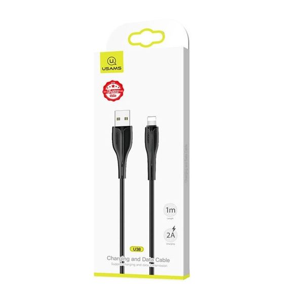 Кабель Usams US-SJ371 U38 Lightning Charging and Data Cable 1m Black (SJ371USB01) 15133 фото