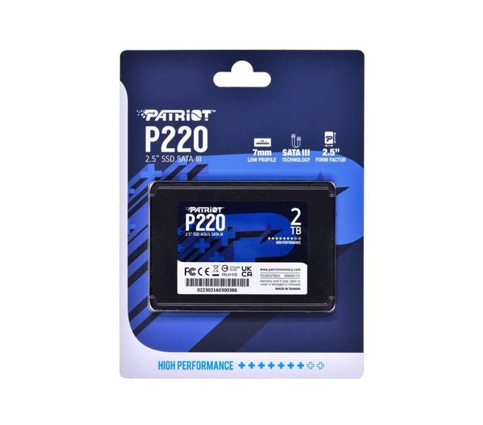 SSD Patriot P220 2TB 2.5" 7mm SATAIII (P220S2TB25) 42271 фото