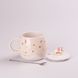 Чашка керамічна Rainbow Ceramic Mug 400ml Pink з кришкою і ложкою кухоль для чаю з кришкою Бежевий 2027724351 фото 2