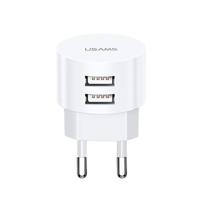 МЗП Usams Travel Charging Set Send-Tu Series (T20 Dual USB Round Charger+U35 Type-C cable) White (XTXLOGT18TC05) 14312 фото