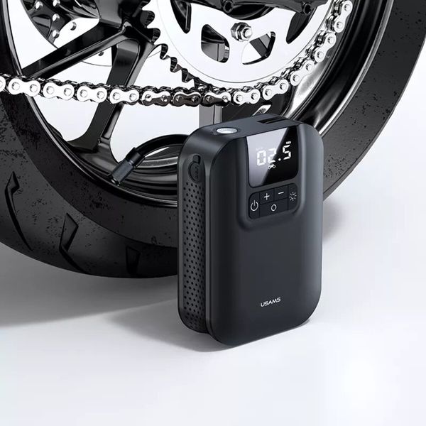 Автомобільний насос Usams US-ZB215 Mini Car Air Pump 5000mAh Black (CQBZB21501) 14364 фото