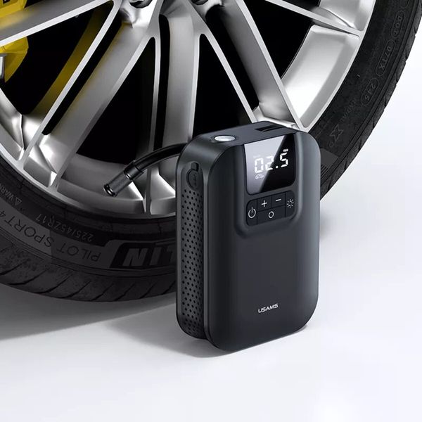 Автомобільний насос Usams US-ZB215 Mini Car Air Pump 5000mAh Black (CQBZB21501) 14364 фото